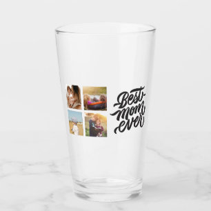 Best Mom Ever Personalized 4 Photo Collage Glass