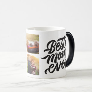 Best Mom Ever Personalized 6 Photo Collage Color Morph Mug
