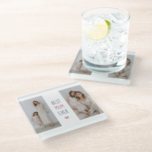 Best Mom Ever' Personalized Glass Coaster