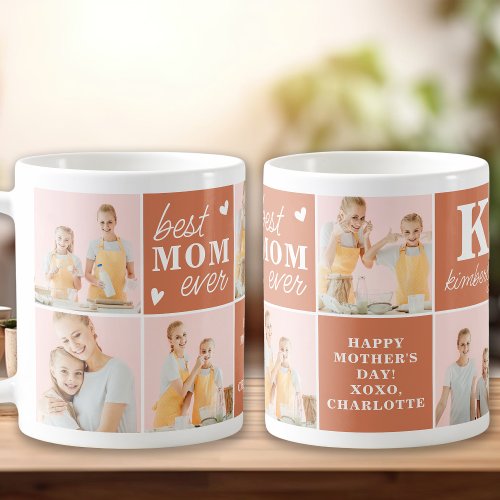 Best MOM Ever Personalized Monogram Photo Collage Coffee Mug