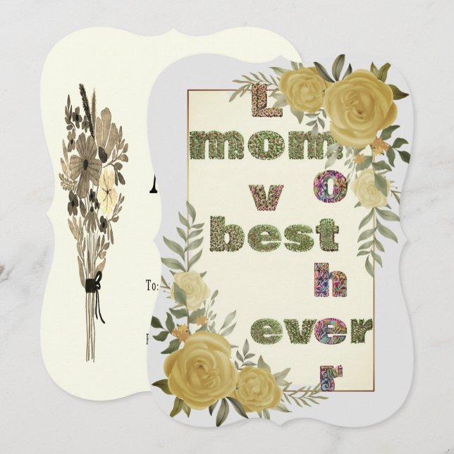 Best Mom Ever - Personalized Mother’s Day Card wit (Front/Back)