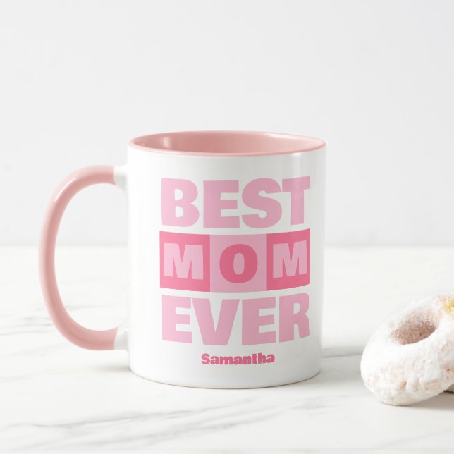Best Mom Ever Personalized Name Mug (With Donut)