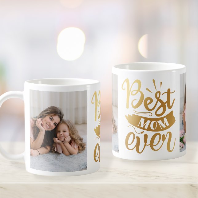 Best Mom Ever Personalized Photo Collage Coffee Mug (Creator Uploaded)