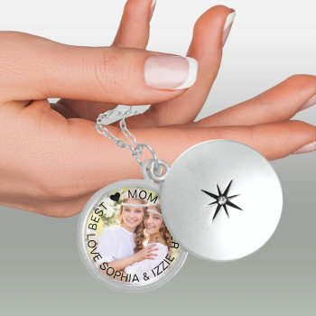 Best Mom Ever Personalized Photo Locket Necklace by darlingandmay at Zazzle