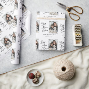 Best Mom Ever Personalized Photo Mother's Day Wrapping Paper