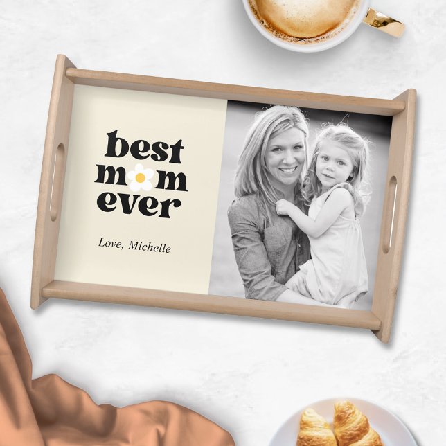 Best mom ever personalized photo serving tray (Creator Uploaded)