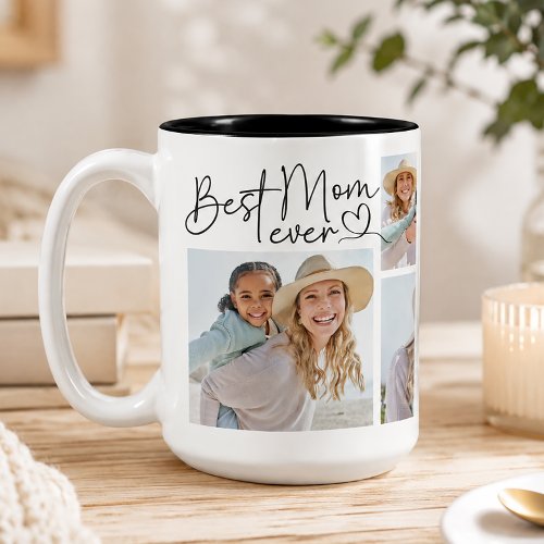 Best Mom Ever Personalized Photo Two-Tone Coffee Mug