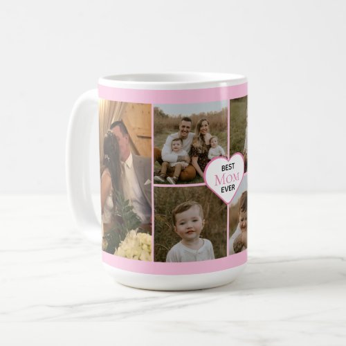 Best Mom ever personalized pink6 photo template Coffee Mug