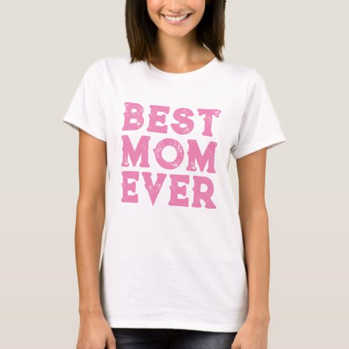 Best mom ever personalized text vintage light pink T_Shirt