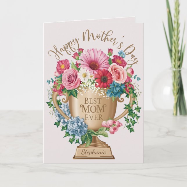 Best Mom Ever Personalized Thank You Card (Front)