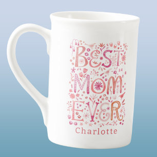 Best Mom Ever Personalized Watercolor Bone China Mug