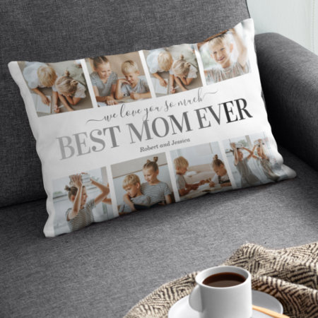 Best Mom Ever Photo Collage Accent Pillow