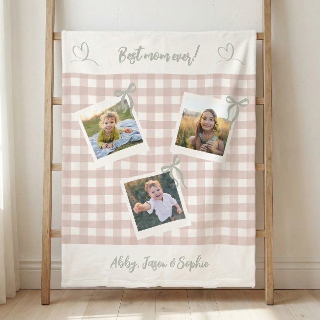 Best Mom Ever Photo Collage Fleece Blanket (Creator Uploaded)