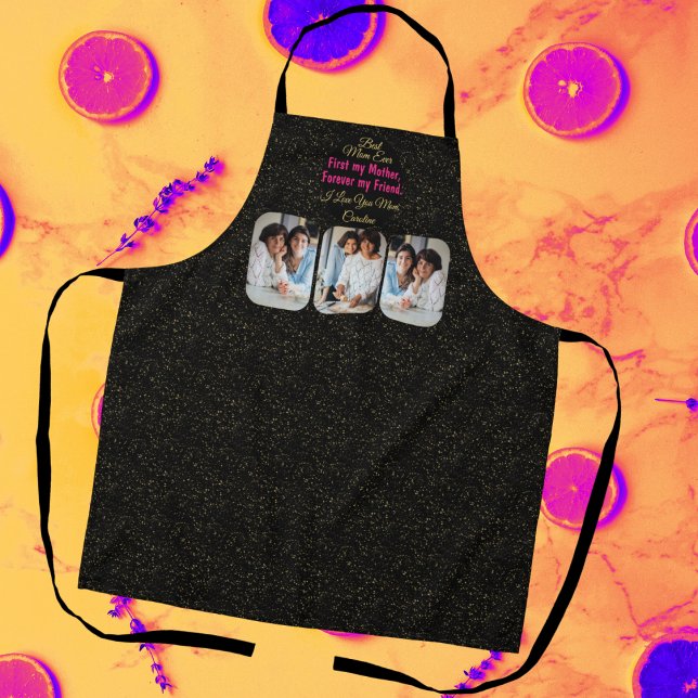 Best Mom Ever Photo Collage Modern Mothers Day Apron (Creator Uploaded)