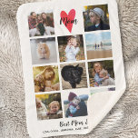 Best Mom Ever Photo Collage Mother's Day Birthday Sherpa Blanket<br><div class="desc">Wrap your mom or loved one in this super soft, super cozy sherpa fleece blanket. Design features 11 of your favorite photos - Perfect for uploading square Instagram photos. Center square features a heart and "Mom" text but easily change to Dad, Grandma, etc. Also add custom text below such as...</div>