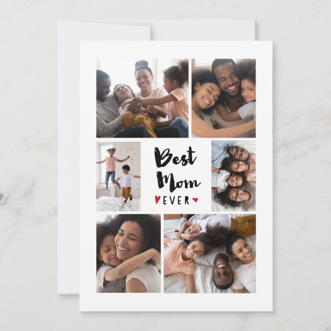 Best Mom Ever Photo Collage Mother's Day Card (Front)