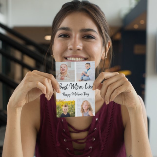 Best Mom Ever Photo Collage Mother's Day Card (Creator Uploaded)