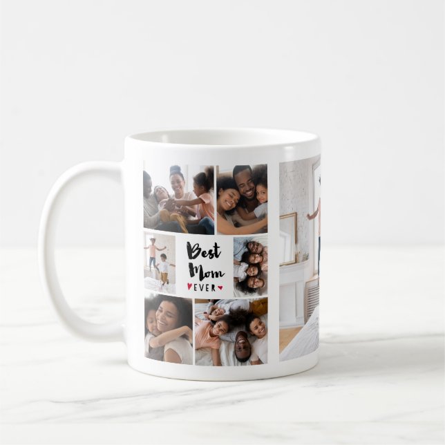 Best Mom Ever Photo Collage Mother's Day Coffee Mug (Left)