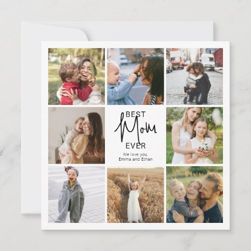 Best Mom Ever Photo Collage Mothers Day Holiday Card