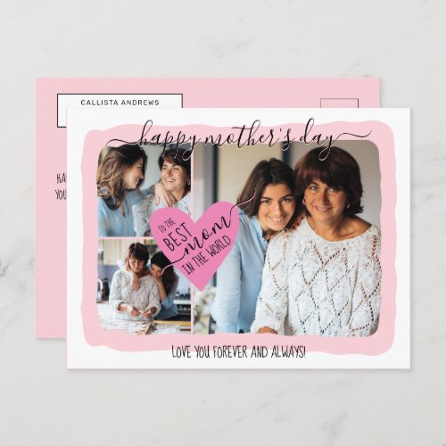 Best Mom Ever Photo Collage Mothers Day Holiday Postcard