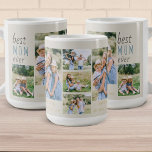 Best Mom Ever Photo Collage Personalized Stone Coffee Mug<br><div class="desc">Best Mom Ever mug to personalize with a photo collage, your name(s), and custom text, such as the occasion and the year. The design is lettered with skinny font typography and casual script with a modern neutral color palette of stone yellow blue and brown. The photo template is set up...</div>