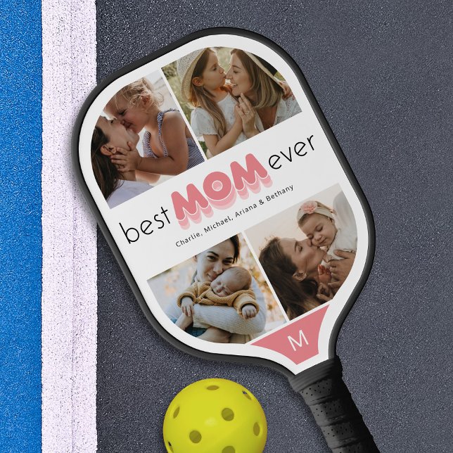 Best Mom Ever Photo Collage Pickleball Paddle (Creator Uploaded)