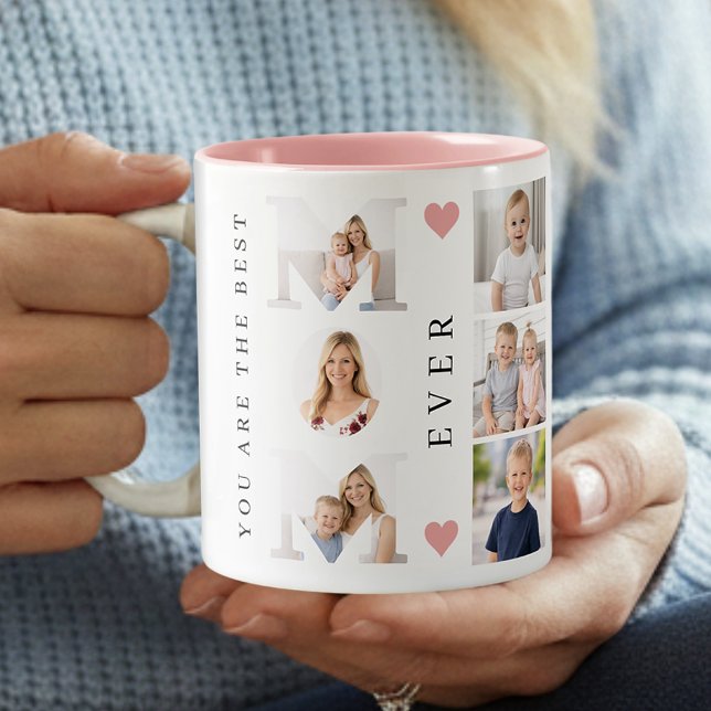 Best Mom Ever Photo Collage & We Love You Two-Tone Coffee Mug (Creator Uploaded)