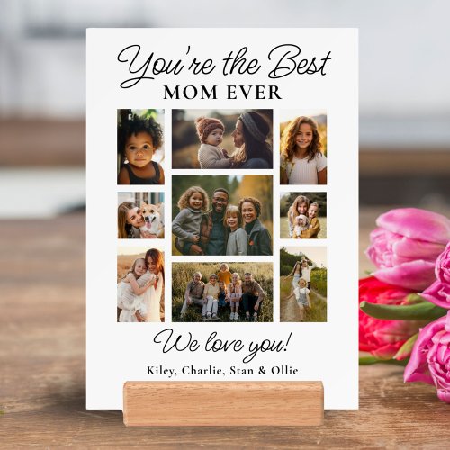 Best Mom Ever Photo Collage With Kids Family Names Holder