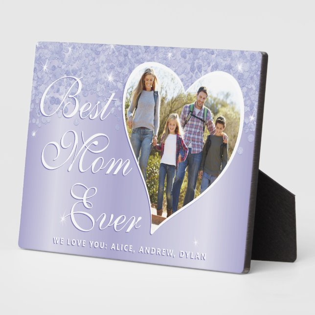 Best Mom Ever Photo Elegant Mother's Day Plaque (Side)