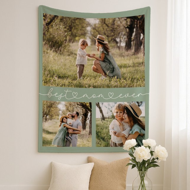 Best Mom Ever Photo Fleece Blanket (Creator Uploaded)