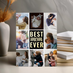 Best Mom Ever Photo Gold Foil Foil Holiday Postcard