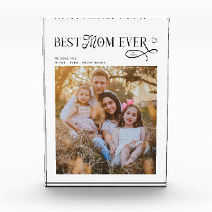 Best Mom Ever Photo Heart Mothers Day Gifts Block
