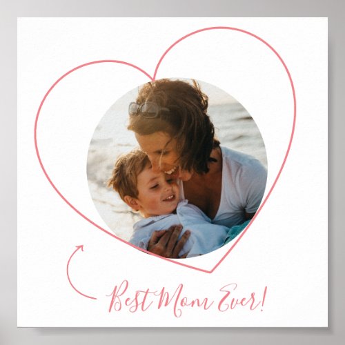 Best Mom Ever Photo Heart Poster