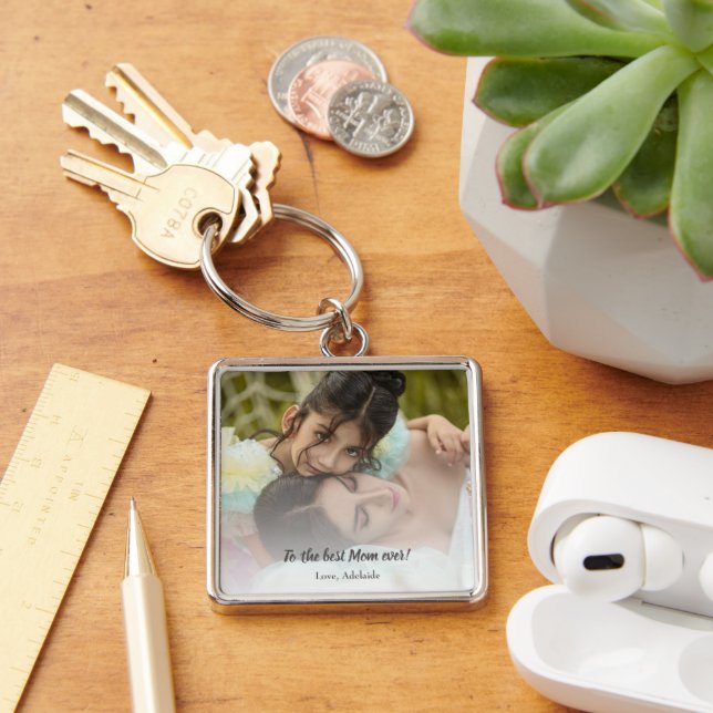 Best Mom Ever Photo Keychain (Desk)
