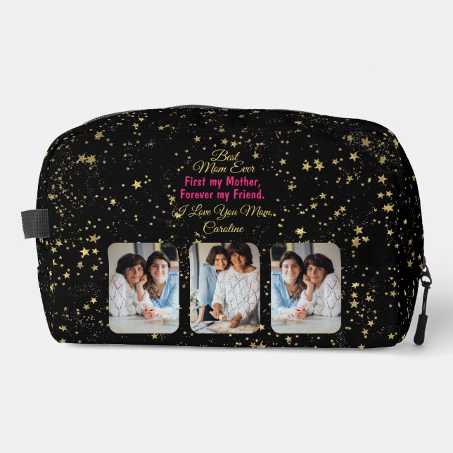 Best Mom Ever Photo Modern Elegant Mothers Day Dopp Kit (Front)