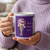Best mom ever photo & modern flowers Mother’s Day
