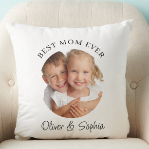 Best Mom Ever Photo Mother's Day Throw Pillow