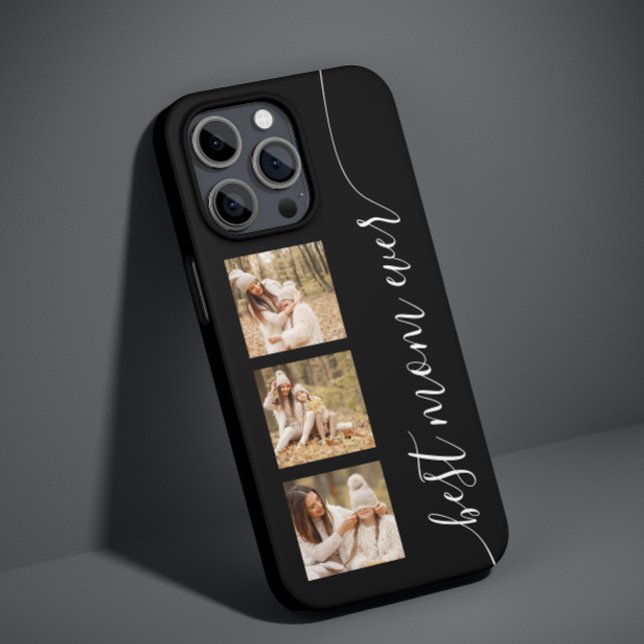 Best Mom Ever Photo Picture  Elegant Script Black Case-Mate iPhone Case (Creator Uploaded)