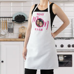 Best Mom Ever Photo Pink  Apron<br><div class="desc">This Best Mom Ever Photo Apron is decorated with the word Mom in stylish pink typography.
Easily customizable with your photo.
Makes a perfect Mother's Day gift.</div>