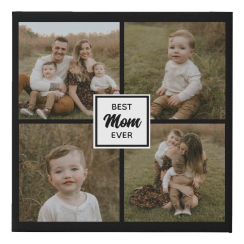 Best Mom ever photo template Faux Canvas Print