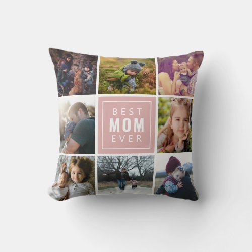 Best MOM Ever Photo Throw Pillow