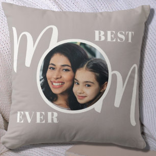 Best Mom Ever Photo Throw Pillow