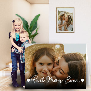 Best Mom Ever Photo XOXO Hearts Mother's Day Card