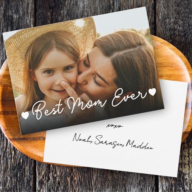 Best Mom Ever Photo XOXO Hearts Mother's Day Card (Creator Uploaded)