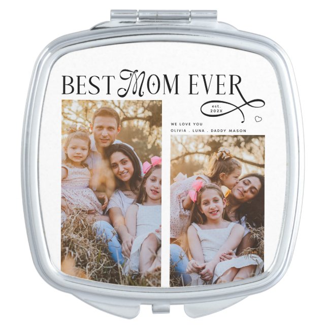 Best Mom Ever Photos Heart Mothers Day Gifts Compact Mirror (Front)