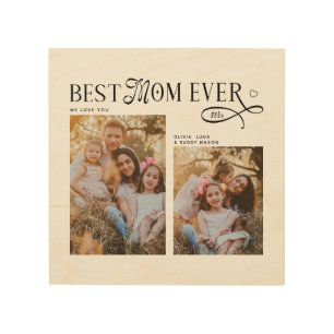 Best Mom Ever Photos Heart Mothers Day Gifts Wood Wall Art