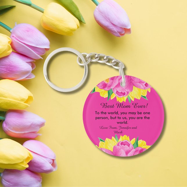  Best Mom Ever! Pink Acrylic Keychain (Best Mom Ever! Pink Acrylic Keychain)