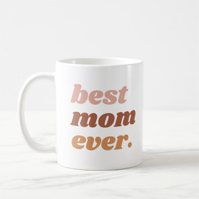 Best Mom Ever Pink Boho Photo Coffee Mug (Left)