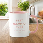 Best Mom Ever Pink Custom Mothers Day Mug<br><div class="desc">Create your own mothers day mug. Personalize this pink best mom ever mug with kids names and date for a modern custom mothers day gift.</div>