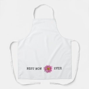 BEST MOM EVER Pink Daisy Mothers Day Mommy Love Apron